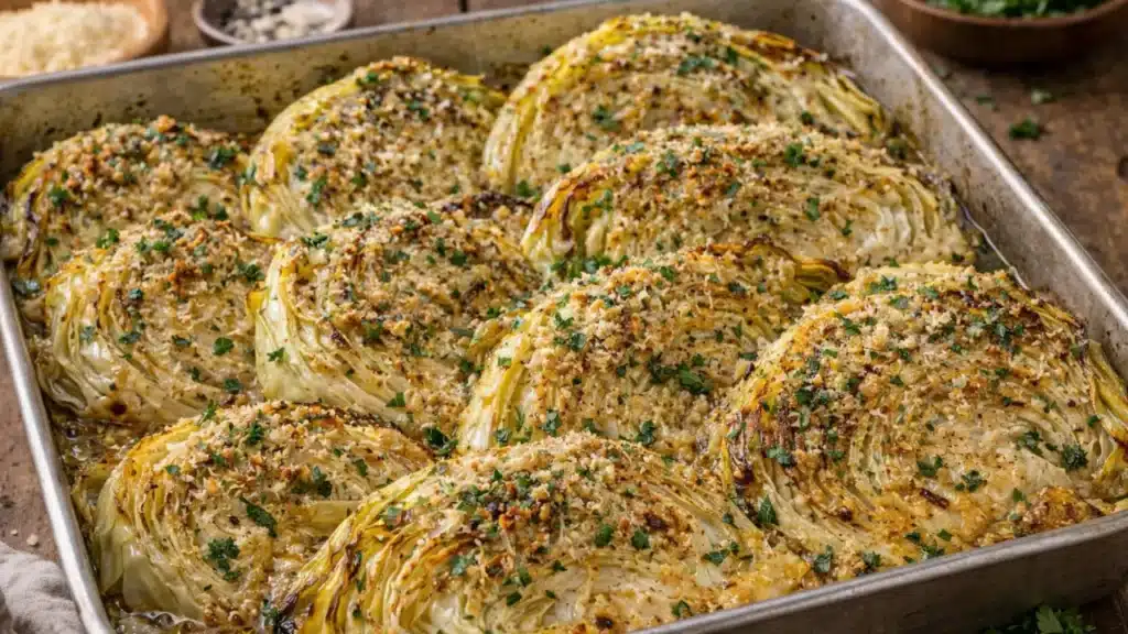 Garlic Parmesan Melting Cabbage