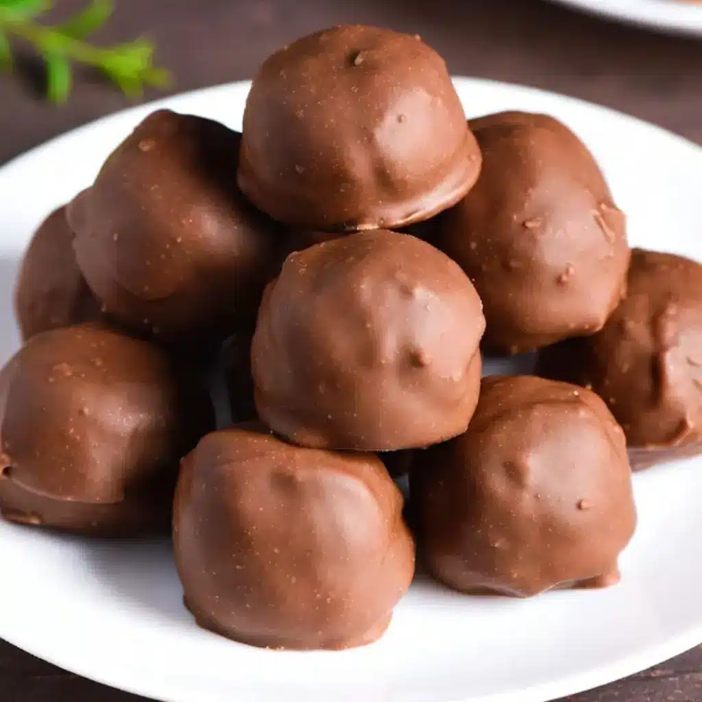 4-Ingredient Chocolate Banana Bites stacked on a serving plate