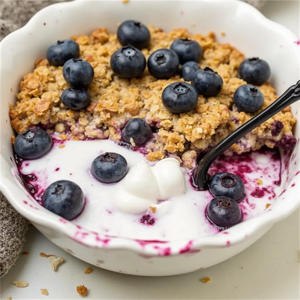 Blueberry Baked Oatmeal with Greek Yogurt step by step process