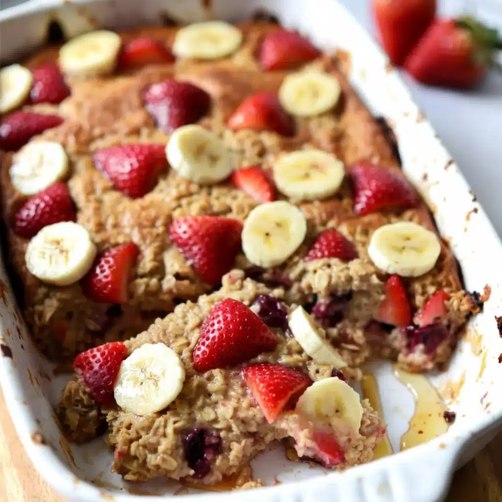 Strawberry Banana Baked Oats recipe