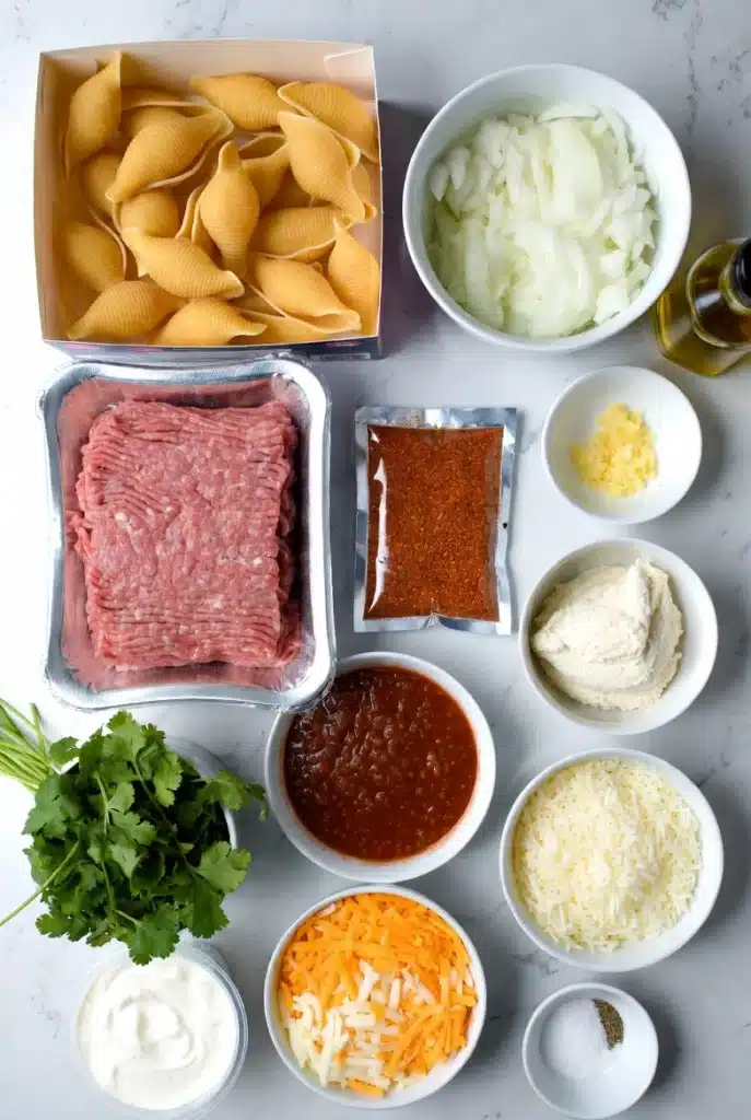 20-Min Prep: Cheesy Taco Stuffed Pasta Shells Recipe 8 Cheesy Taco Stuffed Pasta Shells recipe