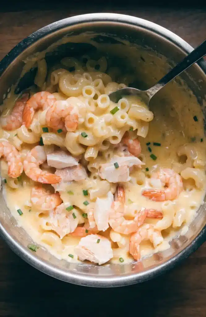 Homemade Seafood Mac and Cheese – Creamy & Rich 10 pasta and seafood mixed into creamy cheese sauce
