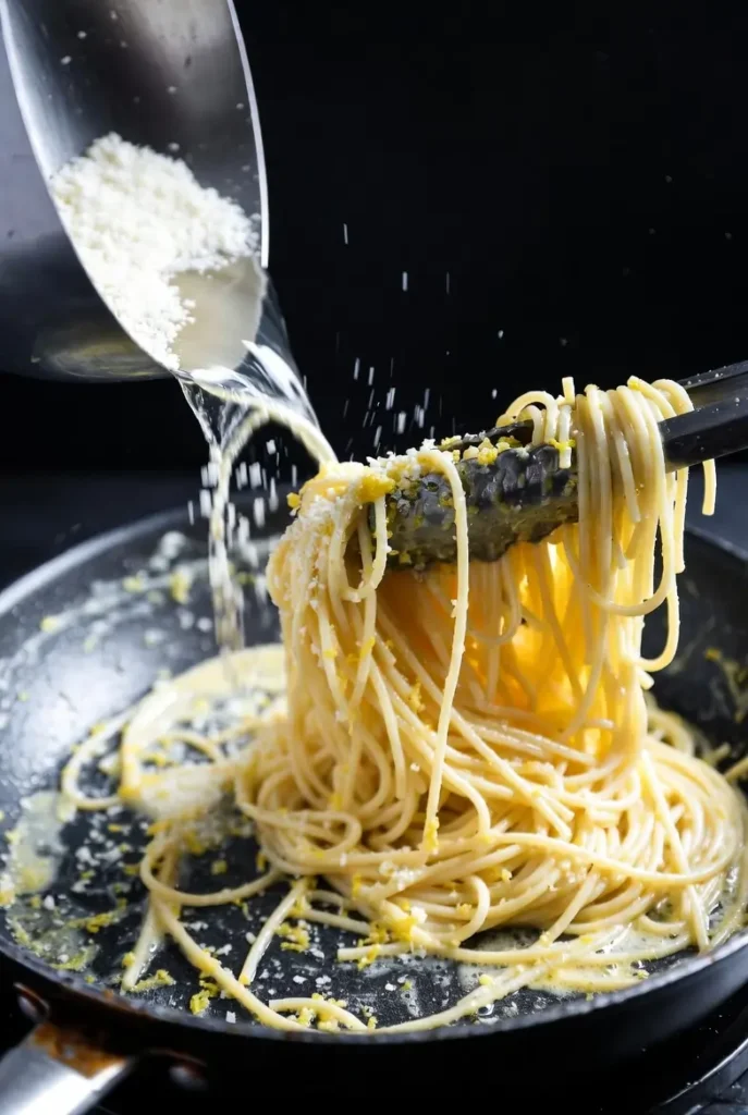pasta boiling in salted water in a pot