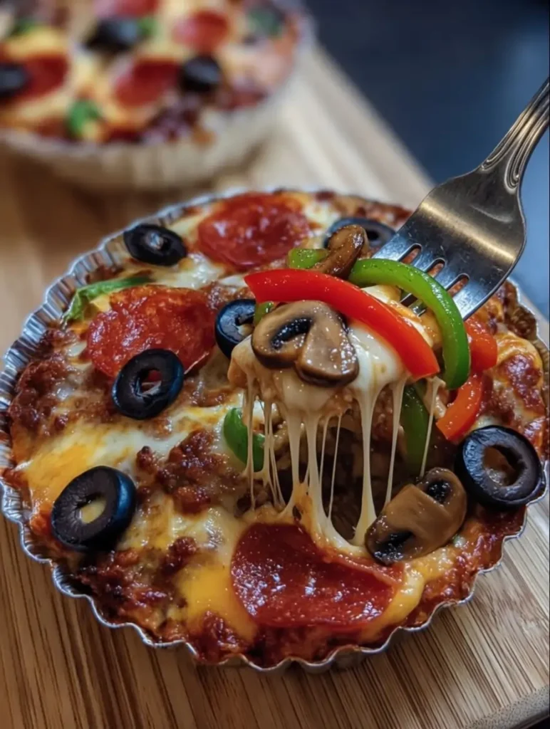 Baked crustless pizza bowl