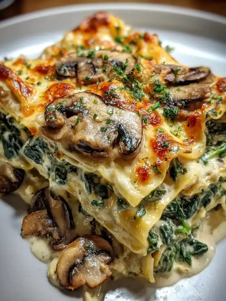 Baked lasagna golden top