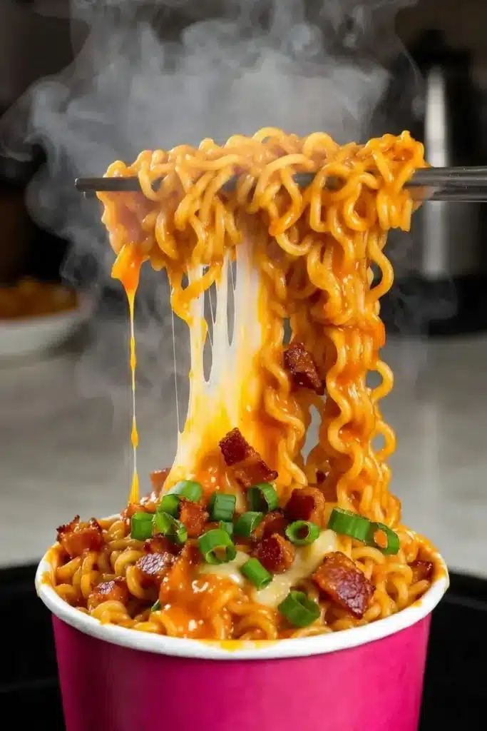 Carbonara Buldak Ramen recipe bowl