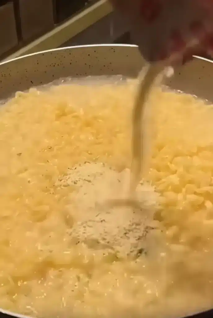 Cooking noodles for Carbonara Buldak Ramen recipe