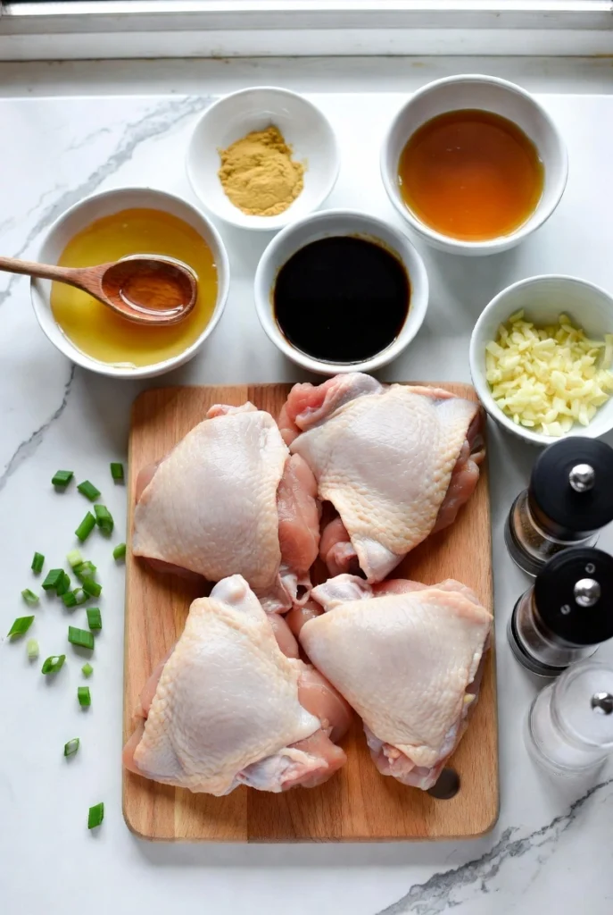 Ingredients for honey garlic chicken thighs recipe