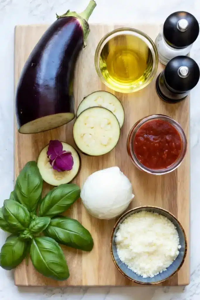 sliced eggplant for Eggplant Parmesan Stacks recipe