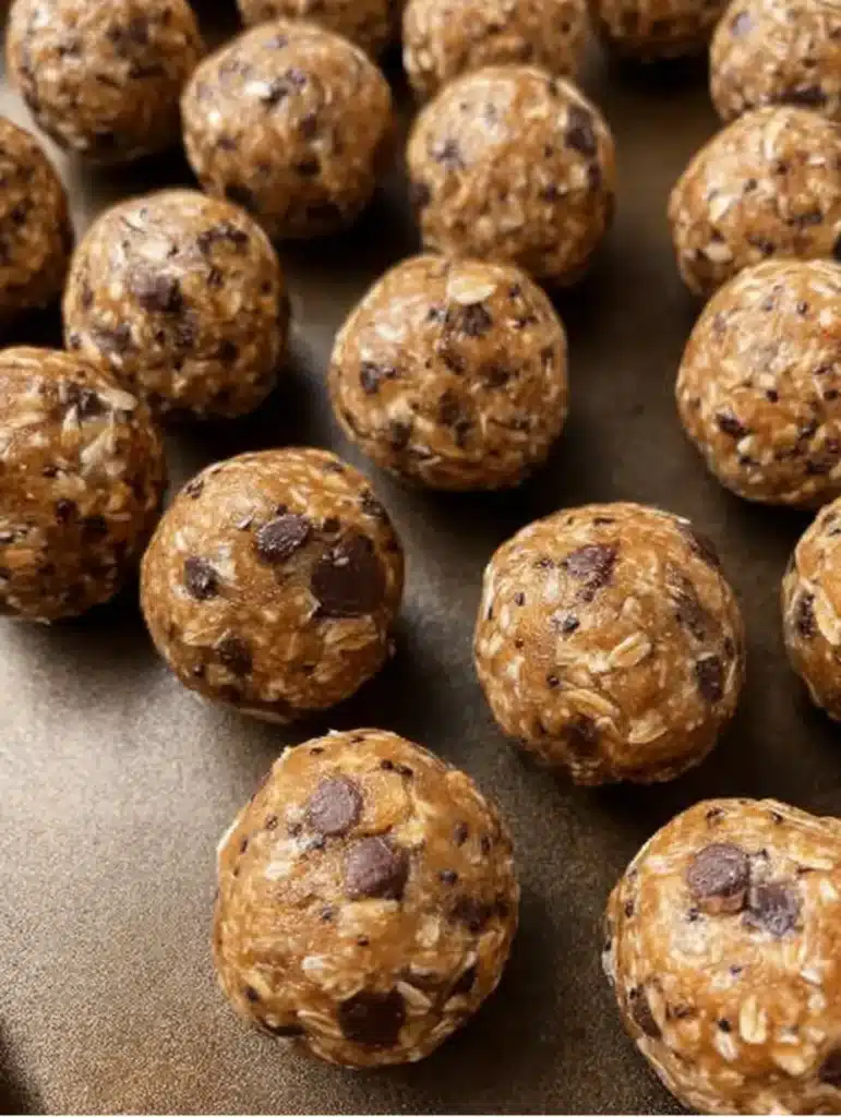 Quick and Easy No-Bake Energy Balls Recipe 9 Nutty energy balls with chocolate chips