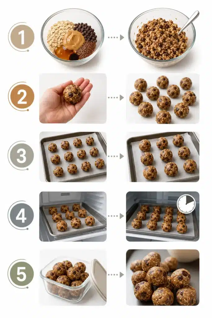 Quick and Easy No-Bake Energy Balls Recipe 8 Steps to make energy bite snacks