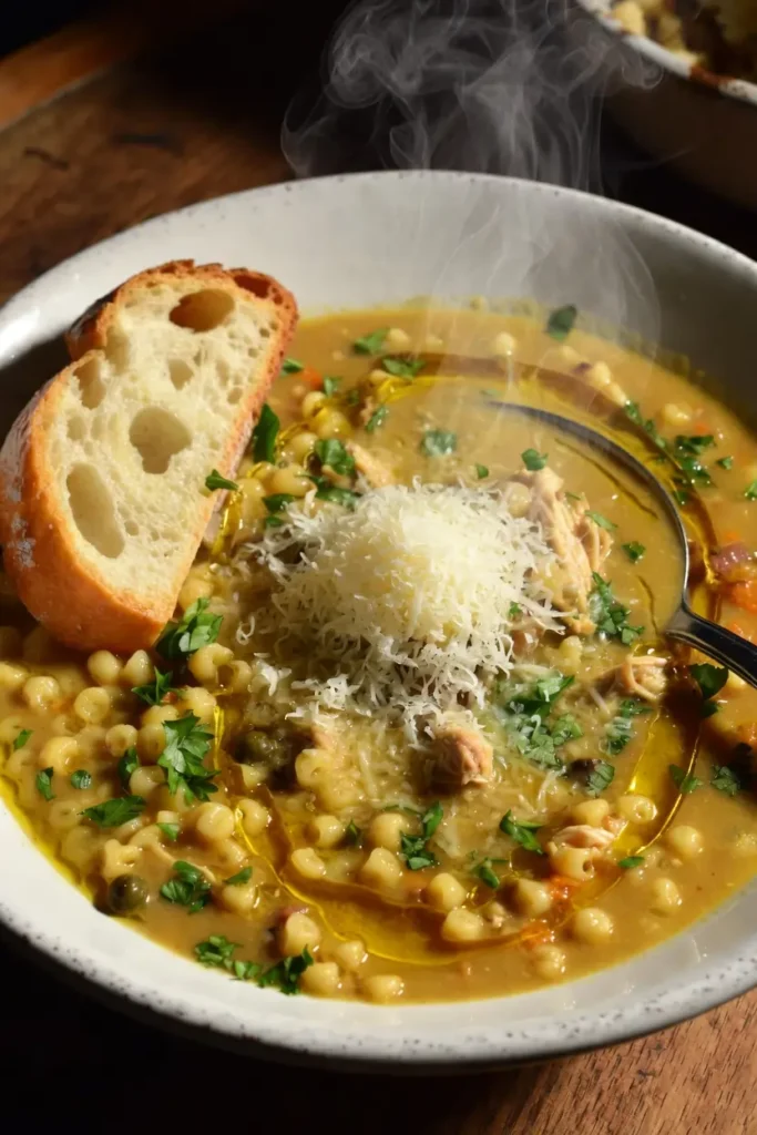 Italian Penicillin Soup-The Best Healing Bowl You Need 9 garnished with fresh parsley