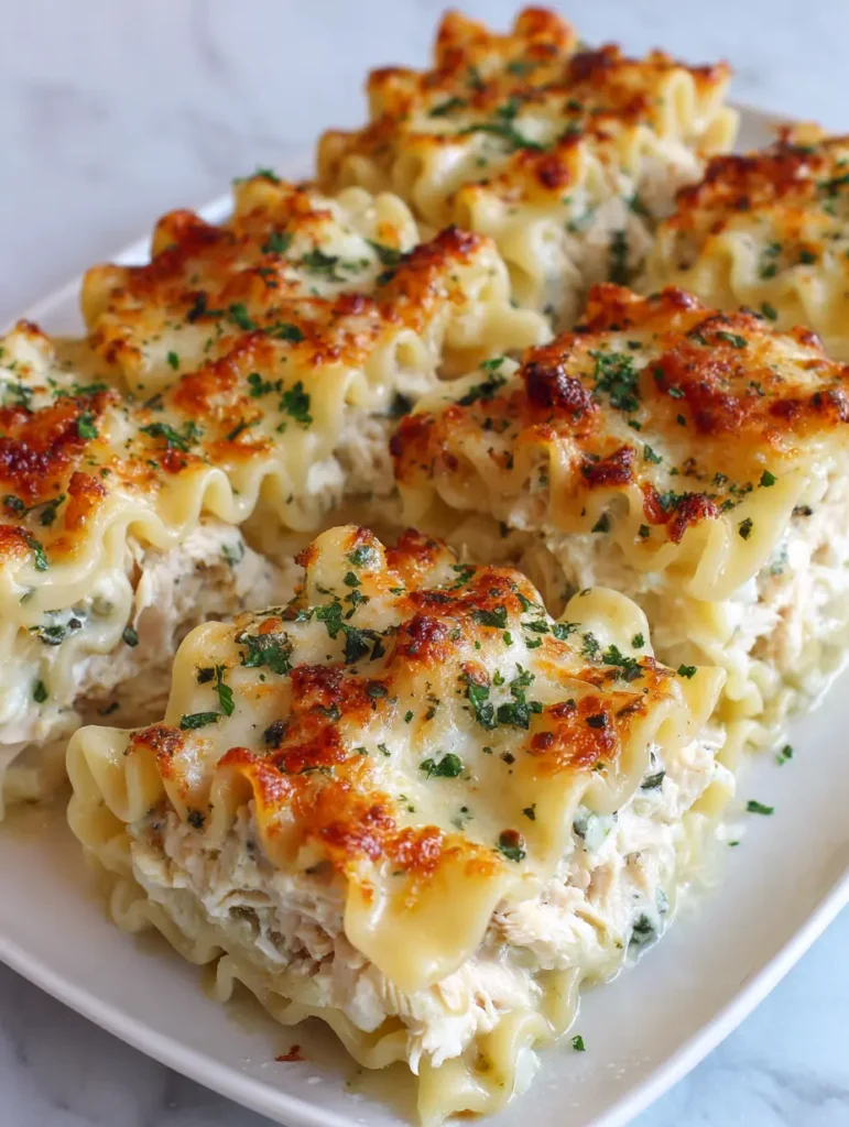 Creamy Baked Chicken Lasagna Roll-Ups Ready to Serve