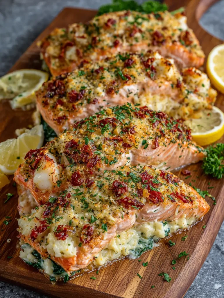 Indulgent 40-Minute Tuscan Shrimp & Crab Stuffed Salmon 10 Tuscan Shrimp & Crab Stuffed Salmon