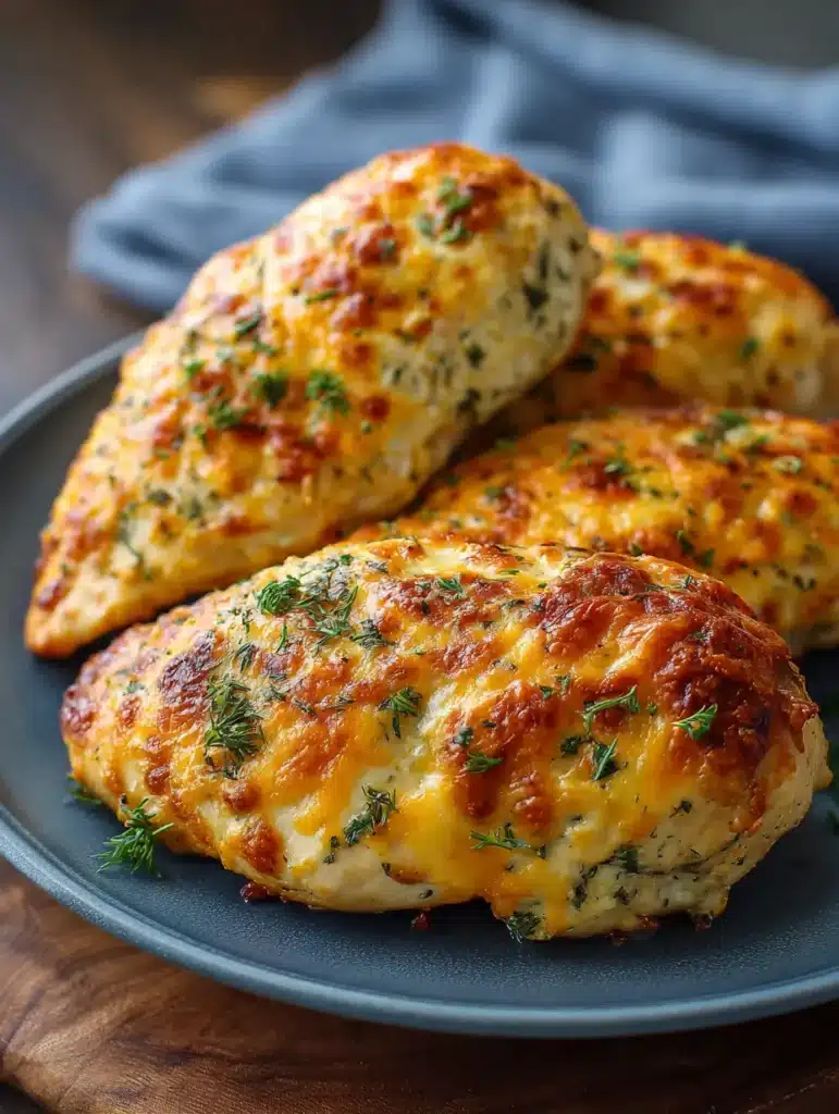 30-Minute Irresistible Creamy Ranch Cheesy Baked Chicken 13 Finished baked chicken topped with melted cheese and creamy sauce