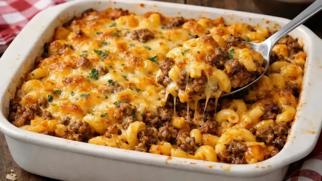 Beefy Mac and Cheese Casserole