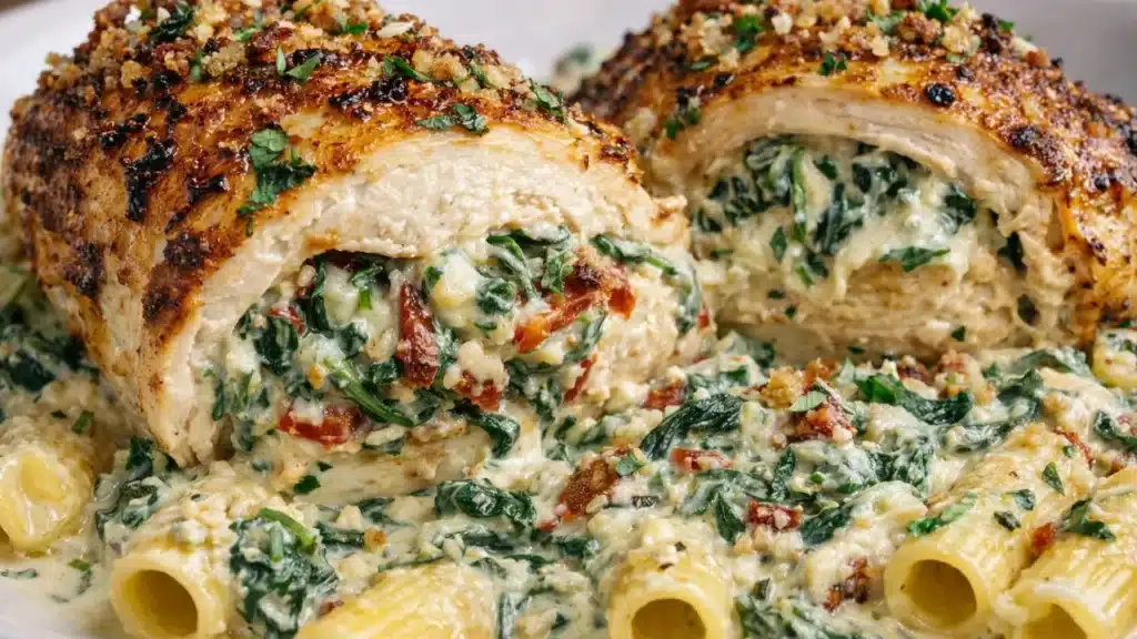 Stuffed Chicken Spinach Rigatoni