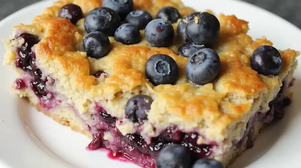 Blueberry Baked Oatmeal with Greek Yogurt