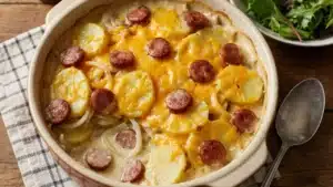 Cheesy Potato & Smoked Sausage Casserole
