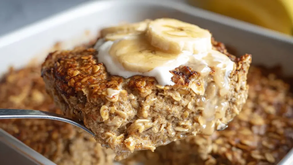 Banana Baked Oatmeal with Greek Yogurt