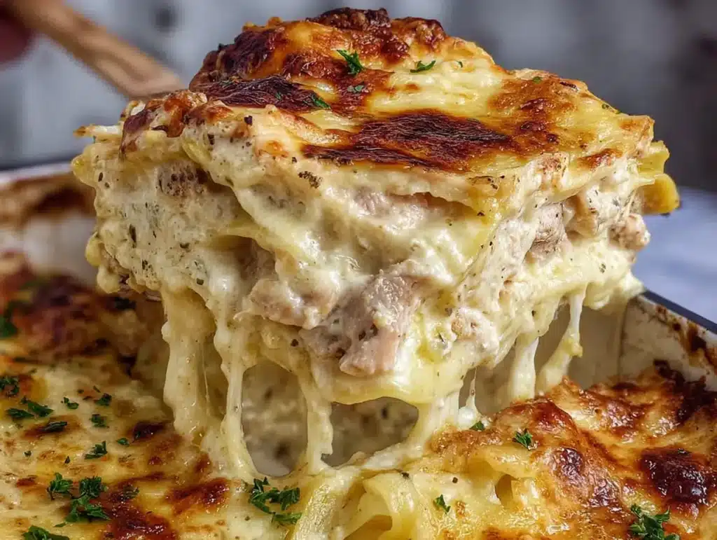 Creamy White Chicken Lasagna