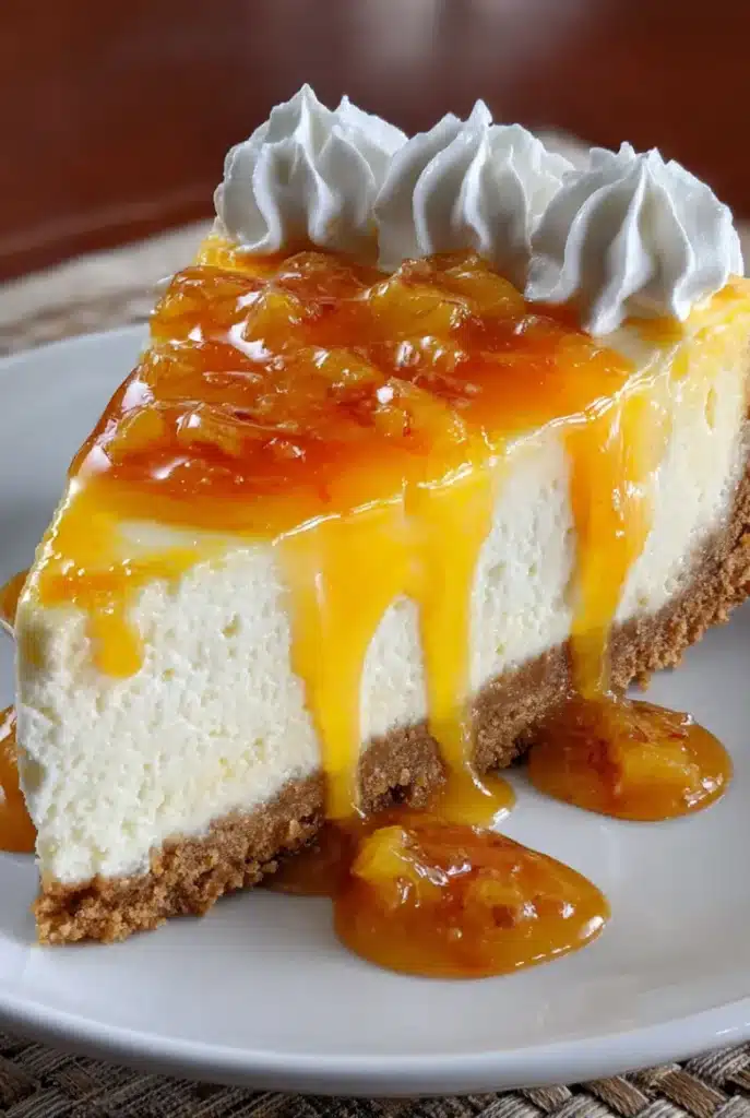 Refreshing Southern Pineapple Orange Swirl Cheesecake