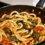 Bucatini Tomato Spinach Pasta