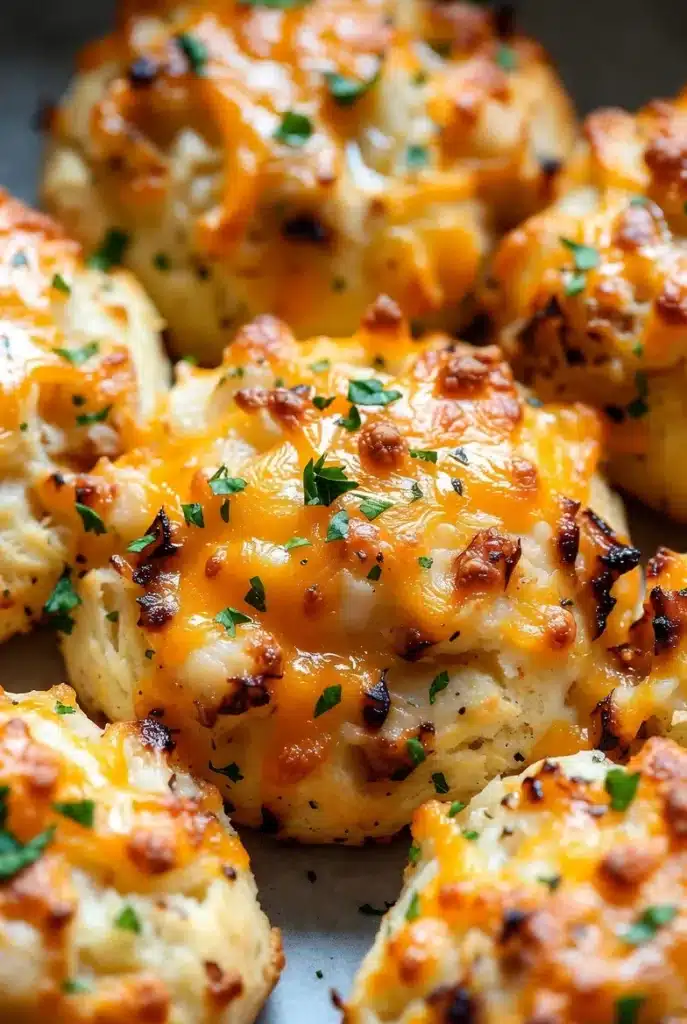 Cheesy Crab Garlic Butter Biscuits