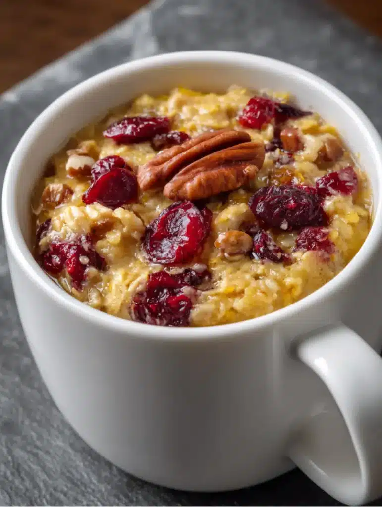 Oatmeal with cranberries and nuts