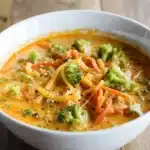 Copycat Panera Broccoli Cheddar Soup for Cozy Dinners 10 Creamy Copycat Panera Broccoli Cheddar Soup in a bread bowl topped with melted cheddar cheese
