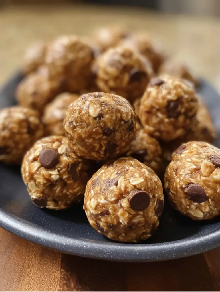 Oatmeal energy balls with chocolate chips