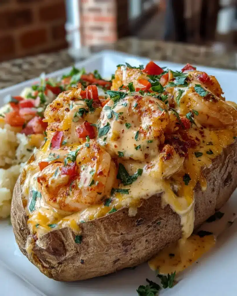 Cajun Shrimp Stuffed Loaded Baked Potato Recipe