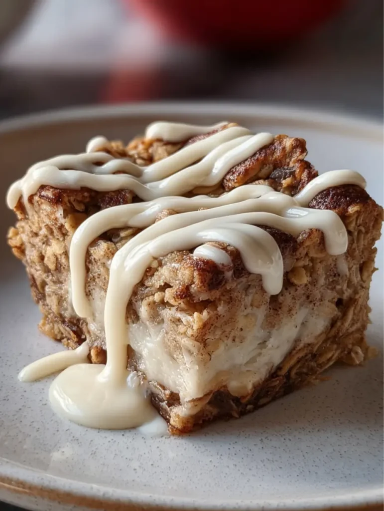 Cinnamon Roll Baked Oats with Greek Yogurt Recipe