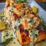 Creamy Tuscan Shrimp Stuffed Salmon