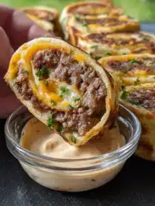 Crispy Beef Tortilla Pinwheels