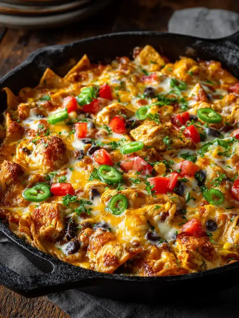 Queso Chicken Enchilada Skillet