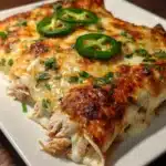 Spicy White Queso Chicken Enchiladas