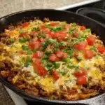 Cheesy Beef Enchilada Casserole Skillet
